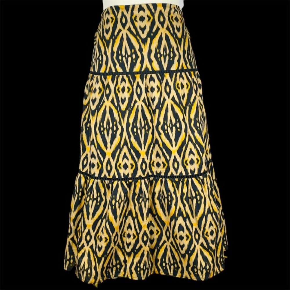 NWT Jones New York Tiered Midi Skirt Sz 22W Boho Tribal Festival Geometric